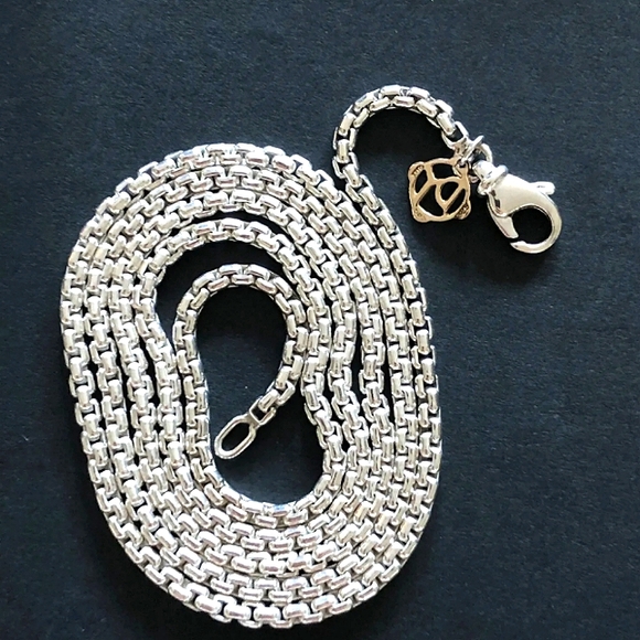 David Yurman Jewelry - ✨DAVID YURMAN Sterling Silver 14K Gold Tag 2.7mm Box Chain 24” 18.8 Grams